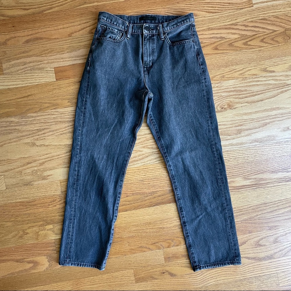 Uniqlo washed black straight leg jeans